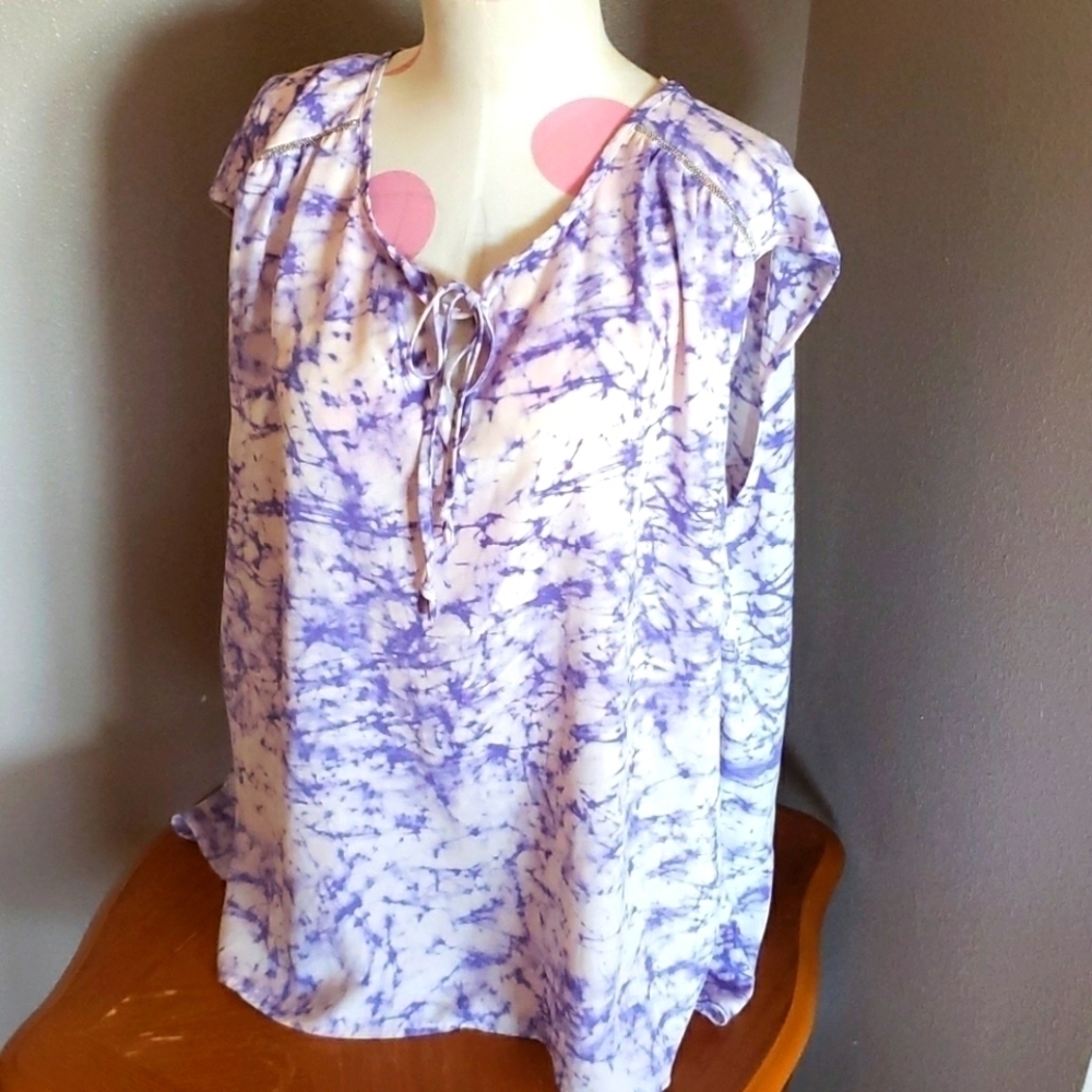 Juicy Couture boho satin tie dye beaded detail tank top